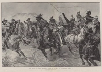 La derrota de las fuerzas de Lord Methuen por Delarey en Tweebosch, 7 de marzo